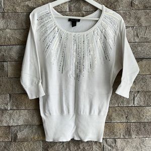 WHBM white sweater